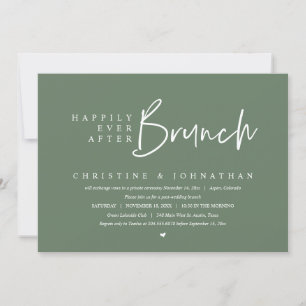 Invitación Boda Elopement, Feliz Nunca Después De Brunch