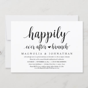 Invitación Boda Elopement, Feliz Nunca Después De Brunch