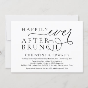 Invitación Boda Elopement, Feliz Nunca Después De Brunch