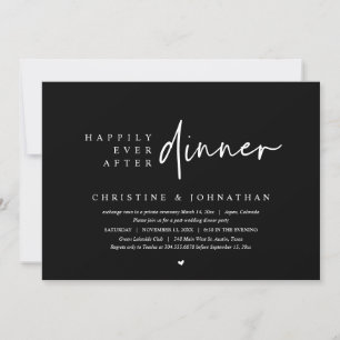Invitación Boda Elopement, feliz por siempre después de cenar