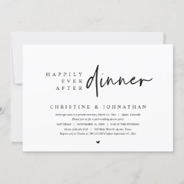 Invitación Boda Elopement, feliz por siempre después de cenar