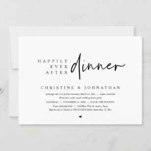 Invitación Boda Elopement, feliz por siempre después de cenar