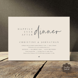 Invitación Boda Elopement, feliz por siempre después de cenar