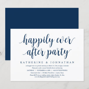 Invitación Boda Elopement, feliz por siempre después de cenar