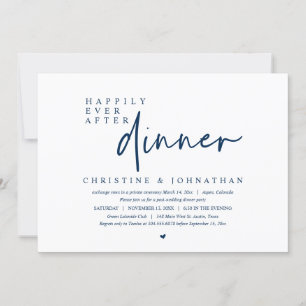 Invitación Boda Elopement, feliz por siempre después de cenar