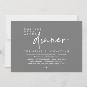 Invitación Boda Elopement, feliz por siempre después de cenar