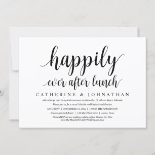 Invitación Boda Elopement, felizmente desde el almuerzo