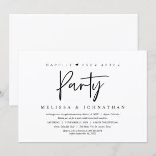 Invitación Boda Elopement, felizmente después de fiesta