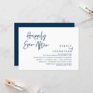 Invitación Boda Elopement, felizmente después de la celebraci