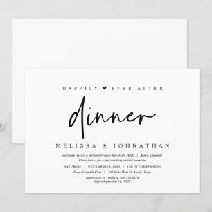 Invitación Boda Elopement, felizmente después de la cena