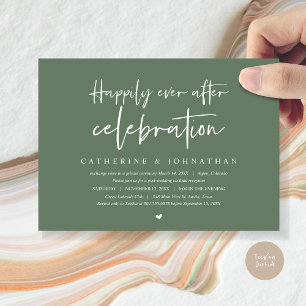 Invitación Boda Elopement, felizmente nunca después de la cel