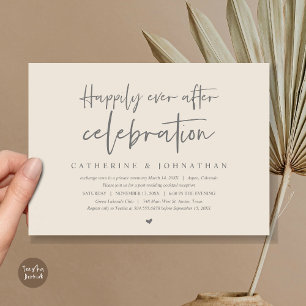 Invitación Boda Elopement, felizmente nunca después de la cel