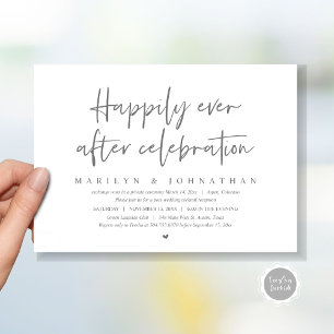 Invitación Boda Elopement, felizmente nunca después de la cel