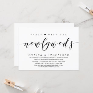 Invitación Boda Elopement, Fiesta con los recién casados