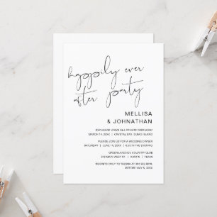 Invitación Boda Elopement, Fiesta Felices para Siempre