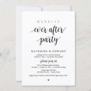 Invitación Boda Elopement, Fiesta Feliz para Siempre 