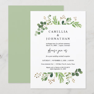 Invitación Boda Elopement, Green Garden Designs