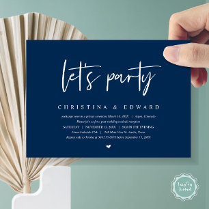 Invitación Boda Elopement, Minimalista moderno, deja fiesta