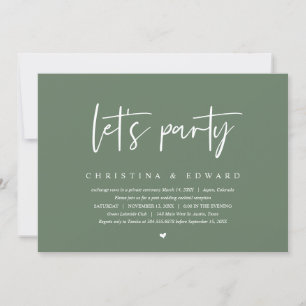Invitación Boda Elopement, Minimalista moderno, deja fiesta