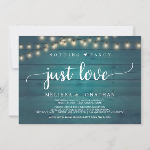 Invitación Boda Elopement, Nada De Fancy Just Love