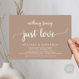 Invitación Boda Elopement, Nada Fancy Just Love Dinner