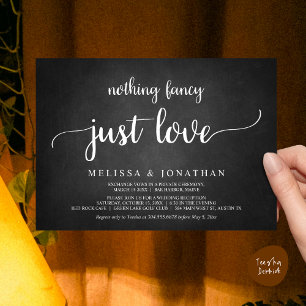 Invitación Boda Elopement, Nada Fancy Just Love Dinner
