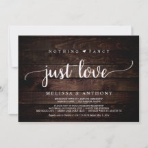 Boda Elopement, Nada Fancy Just Love Invitat