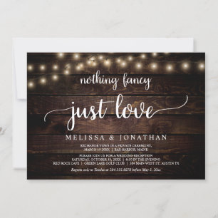 Invitación Boda Elopement, Nada Fancy Just Love Invitat