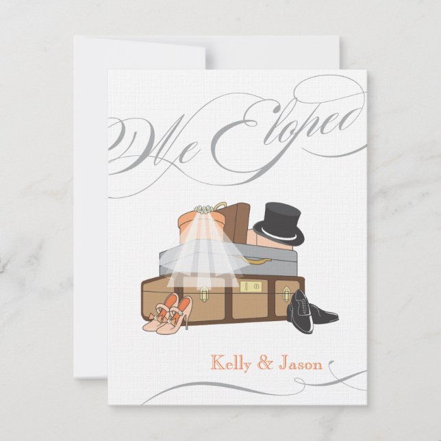 Invitación Boda Elopement - Naranja (Anverso)