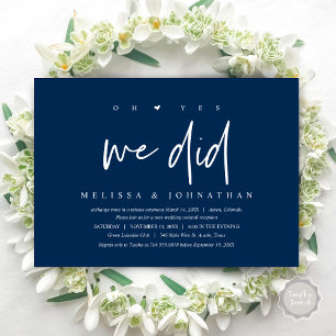 Invitación Boda Elopement, oh sí, lo hicimos