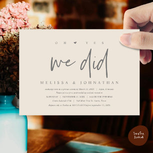 Invitación Boda Elopement, oh sí, lo hicimos