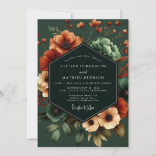 Invitación Boda Emerald Poppy Noir