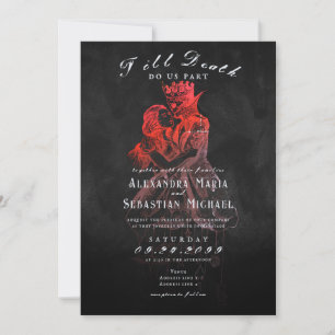 Invitación Boda Emo Whimsygoth Gótico Oscuro Hasta la Muerte