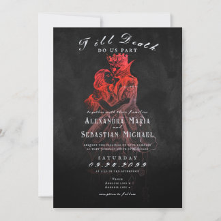 Invitación Boda Emo Whimsygoth Gótico Oscuro Hasta la Muerte