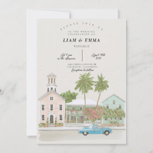 Invitación Boda en acuarela KEY WEST Florida keys