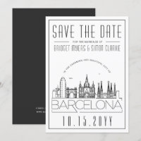 Boda en Barcelona Silueta Estilizada Fecha de la B