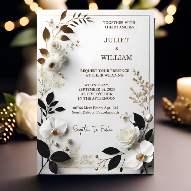 Invitación Boda en blanco elegante clásico y formal (Subido por el creador)