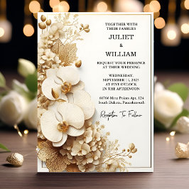 Invitación Boda en blanco elegante clásico y formal limpio
