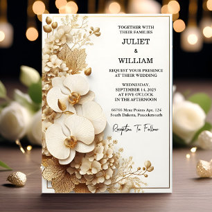 Invitación Boda en blanco elegante clásico y formal limpio