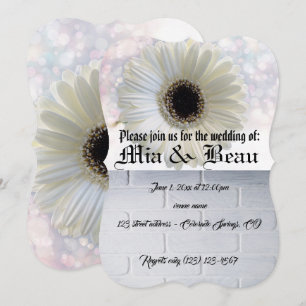 Invitación Boda en blanco florece destino romántico