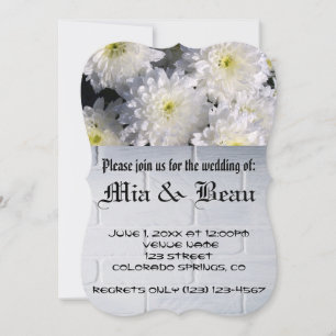 Invitación Boda en blanco florece destino romántico