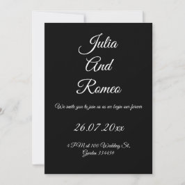 Invitación Boda en Blanco y Negro 