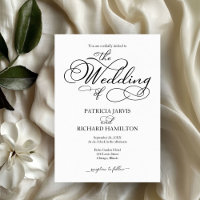 Boda en Blanco y Negro con Letra Elegante