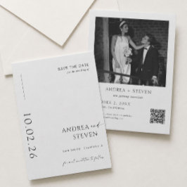 Invitación Boda en Blanco y Negro Foto de Save the Date