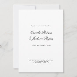 Invitación Boda en Blanco y Negro Old Money