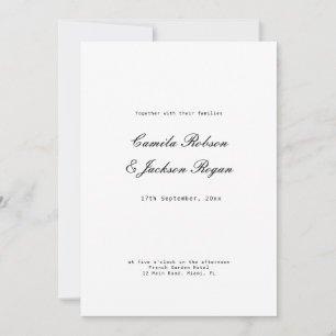 Invitación Boda en Blanco y Negro Old Money