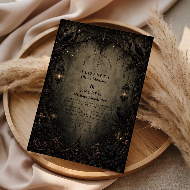 Invitación Boda en bosque gótico de arboleda oscura (Subido por el creador)