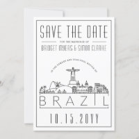 Boda en Brasil Silueta Estilizada Fecha de la Boda