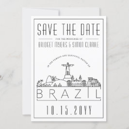 Invitación Boda en Brasil Silueta Estilizada Fecha de la Boda