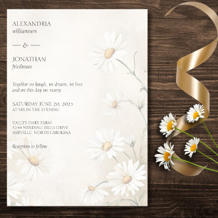 Invitación Boda en Campo Rústico de Margaritas 